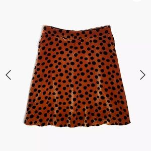EUC Madewell Velvet Circle Mini Skirt in Leopard Dot